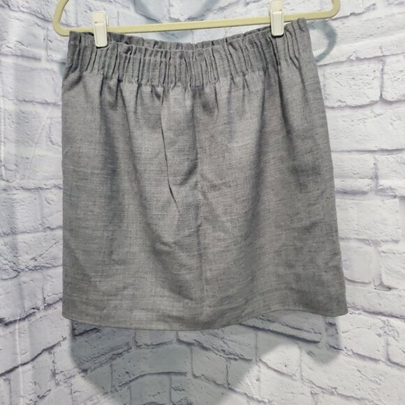 J. Crew Elastic Waist women's skirt grey size 10 with 2 pockets - Picture 4 of 5